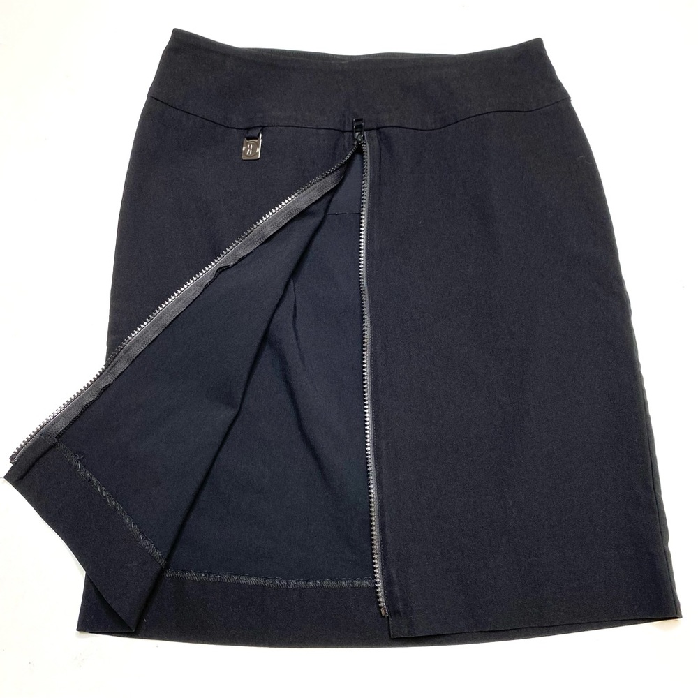 Raffinalla Black Zipper Front Pencil Skirt Rayon Blend Women’s Size 6 - Picture 3 of 7